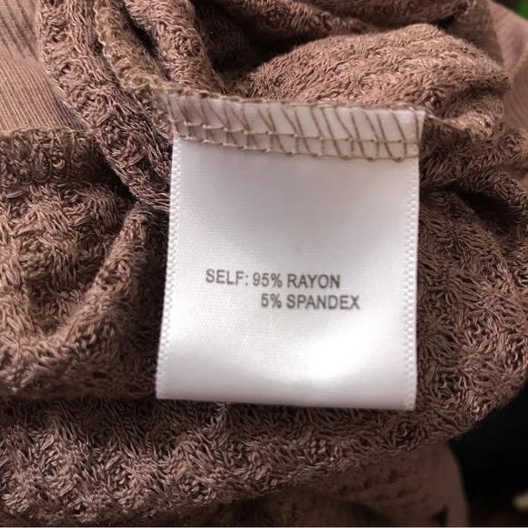 Anthropologie Jane + Delancey Thermal Waffle Knit Relaxed Fit Brown Top Small - Picture 9 of 10